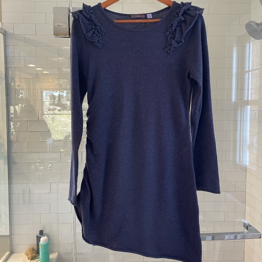 Cullen Ruched Cashmere Wool Blend Sweater Longline Tunic